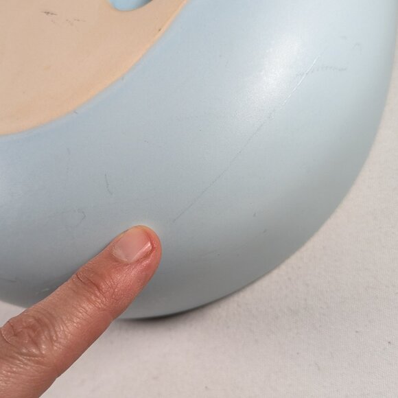 RARE Nigella Lawson Living Kitchen egg-shaped mortar and pestle in duck egg blue - Picture 10 of 14